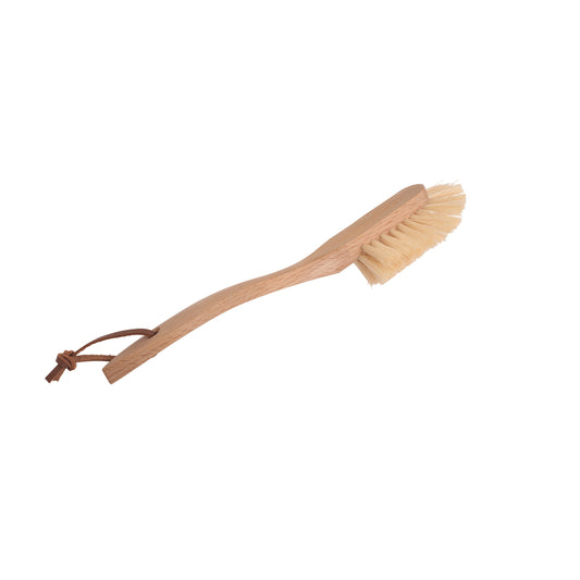 Dish Brush with Curved Handle - Splayed Tampico Fibre