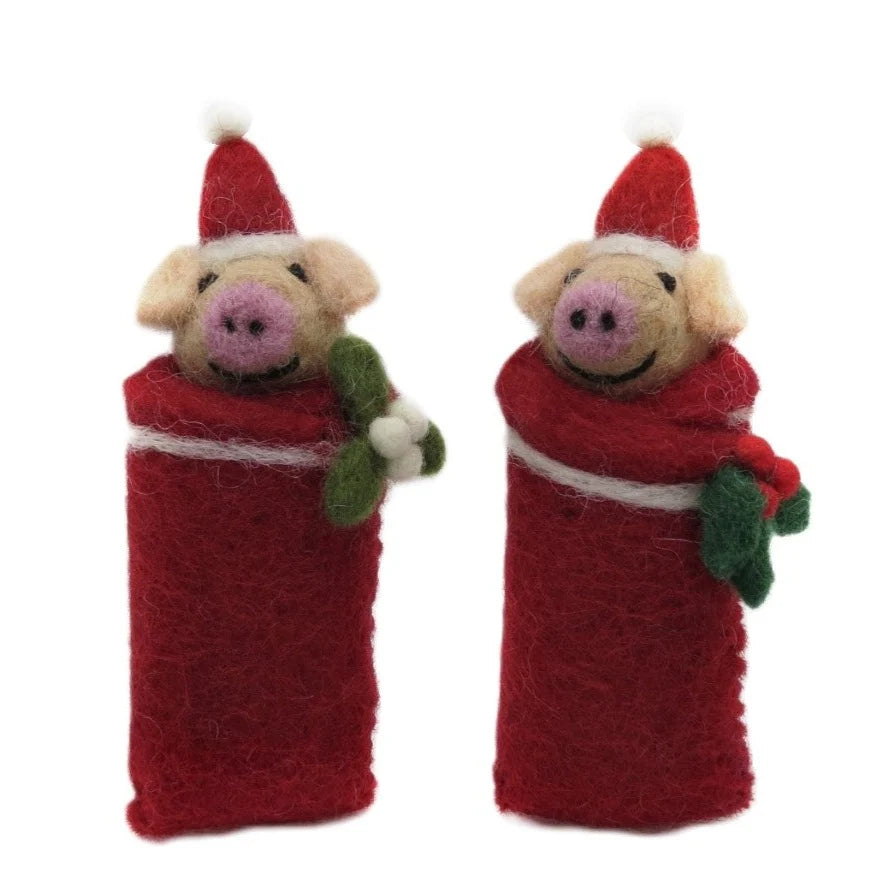 Felt Decoration - Piglet in a blanket