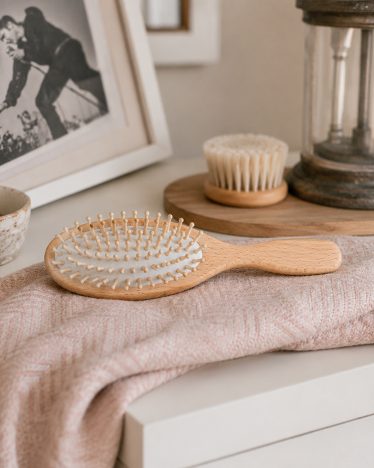 Beechwood Hairbrush, Small with Round Wooden Pins