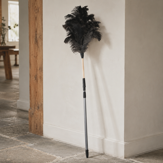 Ostrich Feather Duster with Removable Telescopic Handle - 80cm or 150-220cm