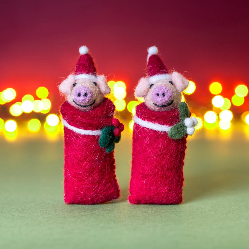 Felt Decoration - Piglet in a blanket